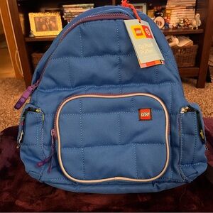 Target Exclusive X Lego blue Backpack Collab Quilter Puffer Small Bag NWT